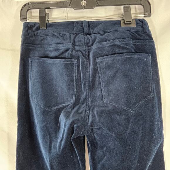 Paige Hoxton Ankle Velvet Stretch Pants Midnight Blue Size 25 Preowned Designer - Picture 3 of 5
